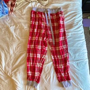 Aerie Red Plaid Pajama Pants Jogger